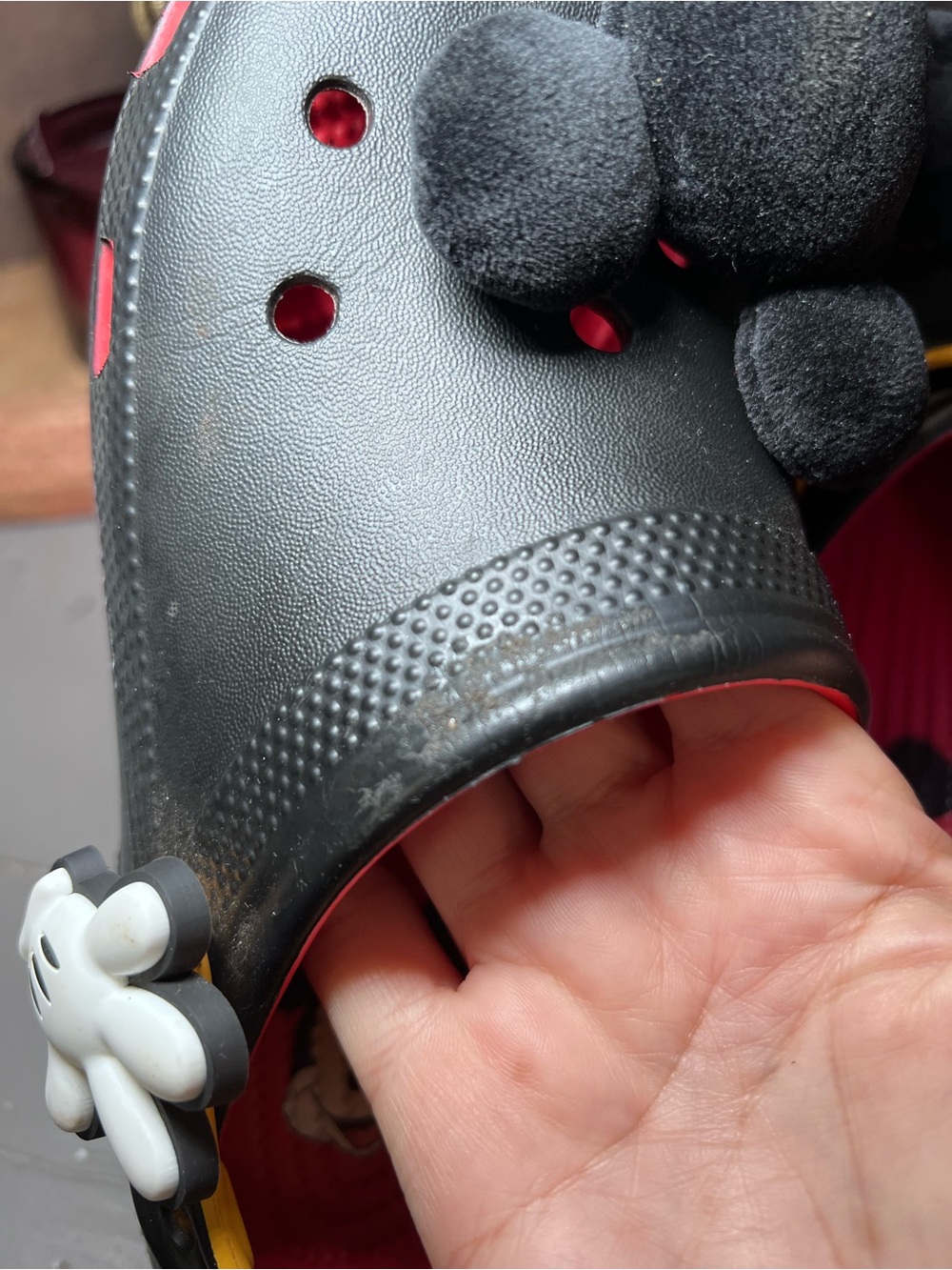 Crocs Women’s Black & Red Mickey Mouse Clog Shoes Size 8 - Picture 6 of 9